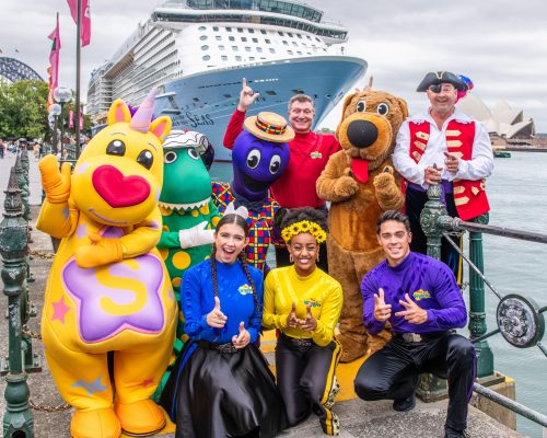 The Wiggles perform on Ovation Of The Seas , February 2024.
