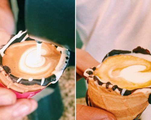 Café na casquinha de sorvete