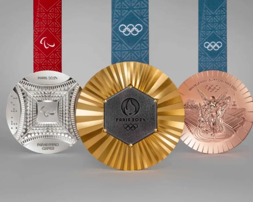 As medalhas das Olimpíadas de Paris feitas a partir de fragmentos de ferro