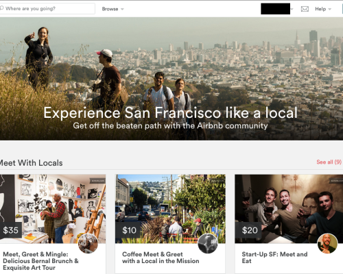 Airbnb investe fortemente na expansão do mercado de passeios e experiências