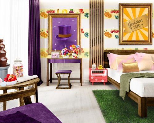 The Chocolate Box Hotel cria quarto inspirado em Willy Wonka