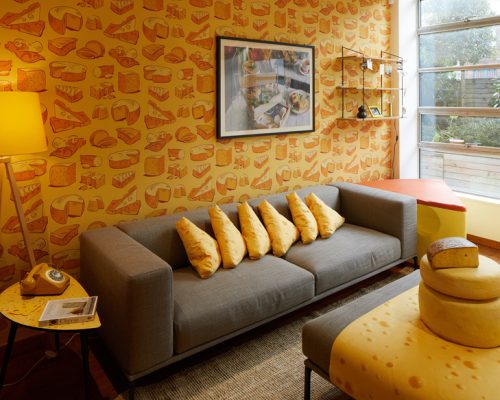 The world’s first cheese-themed hotel, The Cheese Suite, has launched by Café Rouge in Camden, London. A free one night stay is offered from 29th January to 6th February. Come brie our guest for a gouda time!