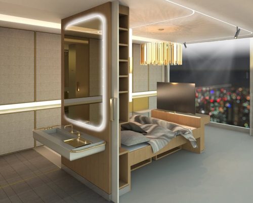 Designers criam quartos de hotel acessíveis e personalizados