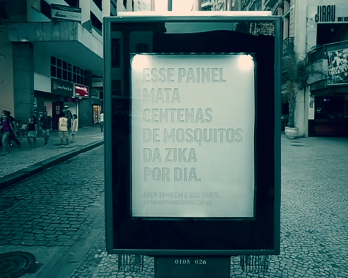 Painel publicitario mata mosquito Aedes Aegypti