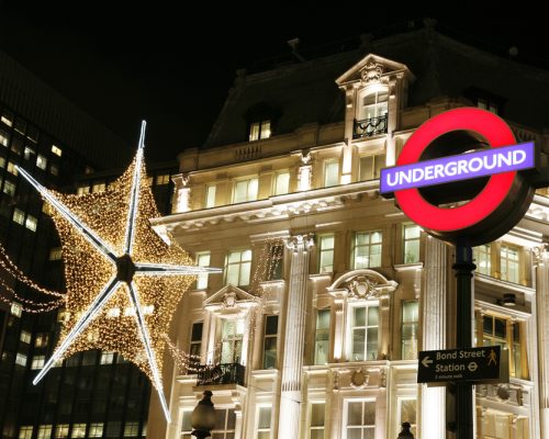 Mapa do metrô de Londres com dicas para ceia de Natal