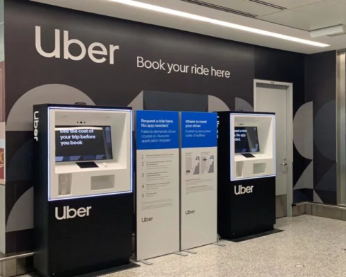 Uber lança totem de autoatendimento em aeroporto do Canadá