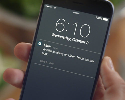 Uber acompanha as viagens de seus familiares
